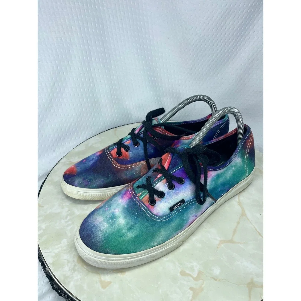 Vans Galaxy Print Authentic Low Top Shoes Women 10 Multicolor Streetwear Sneaker